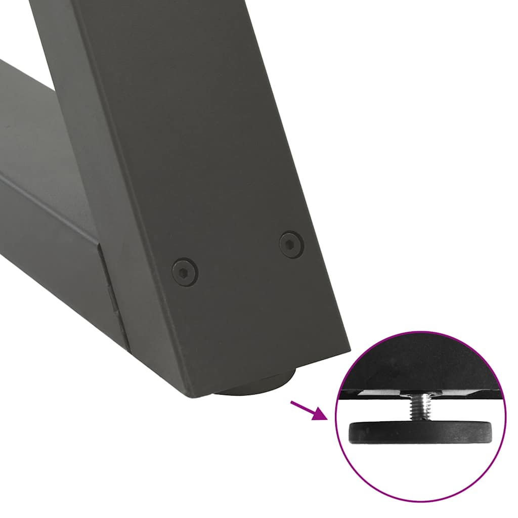 Gambe per Tavolino da Caff¨¨ 2 pz-Set di 2 Gamba per Tavolo Antracite 28x(42-43,3) cm Acciaio