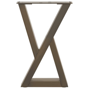 Gambe per Tavolino da Caffè 2 pz Acciaio Naturale 28x(42-43,3) cm Acciaio