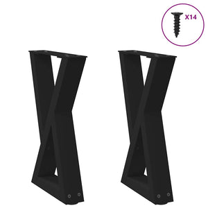 Gambe per Tavolino da Caffè 2 pz Nere 38x(42-43,3) cm Acciaio