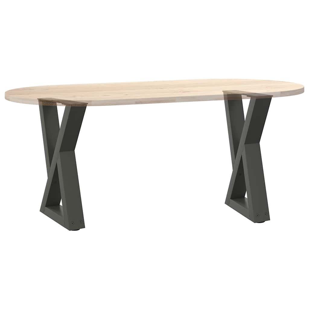 Gambe per tavolino 2 pz Antracite 38x(42-43,3) cm Acciaio