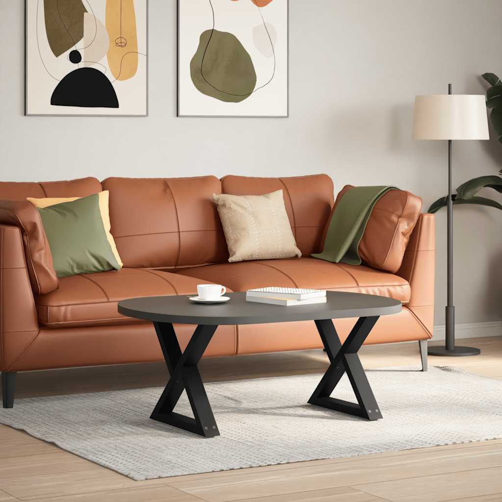 vidaXL Gambe per Tavolino da Caffè 2 pz Nere 50x(42-43,3) cm Acciaio