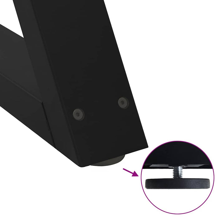 Gambe per Tavolino da Caffè 2 pz Nere 50x(42-43,3) cm Acciaio 4012704