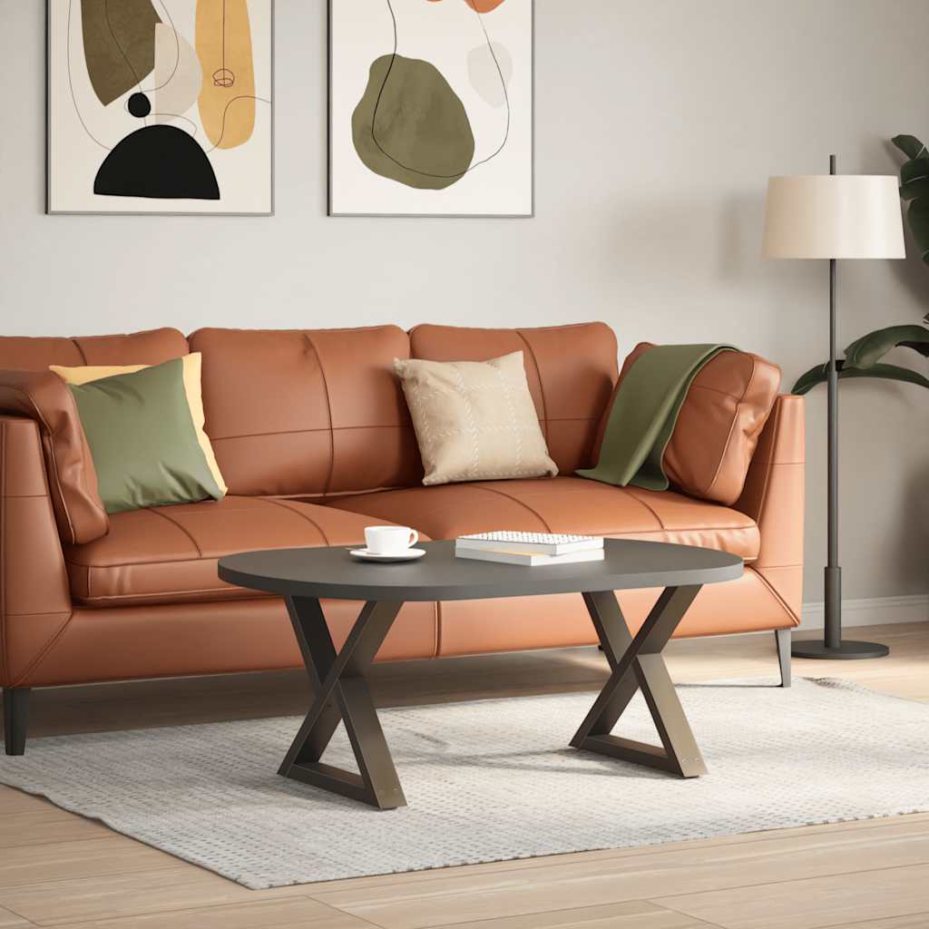 Gambe per Tavolino da Caff¨¨ 2 pz-Set di 2 Gamba per Tavolo in Acciaio Naturale 50x(42-43,3) cm Acciaio