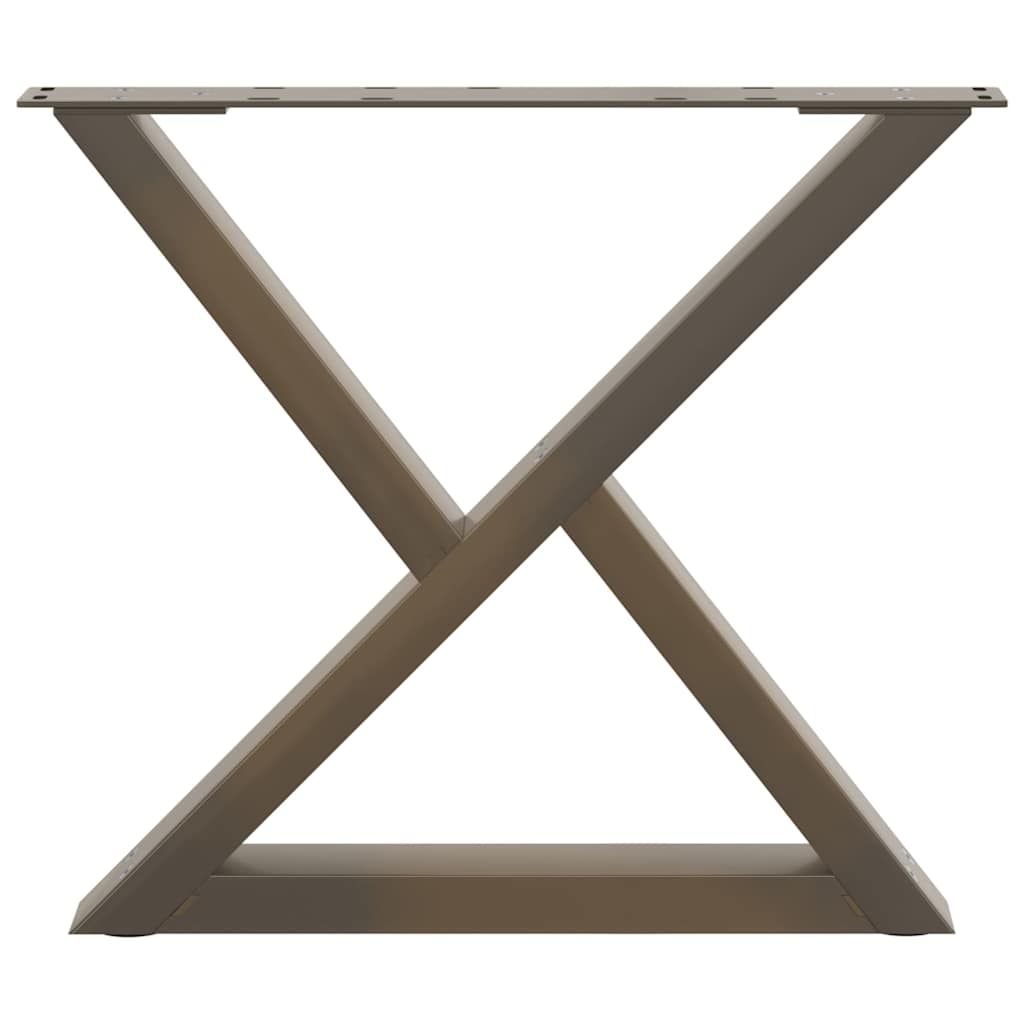 vidaXL Gambe per Tavolino da Caffè 2 pz in Acciaio Naturale 50x(42-43,3) cm Acciaio