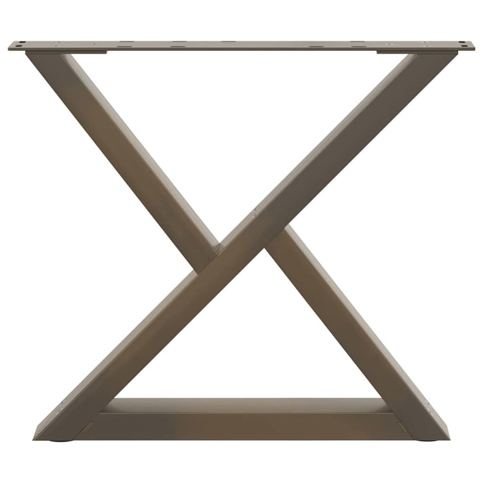 vidaXL Gambe per Tavolino da Caffè 2 pz in Acciaio Naturale 50x(42-43,3) cm Acciaio