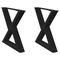 Gambe per Tavolino da Caffè 2 pz Nere 60x(42-43,3) cm Acciaio 4012708