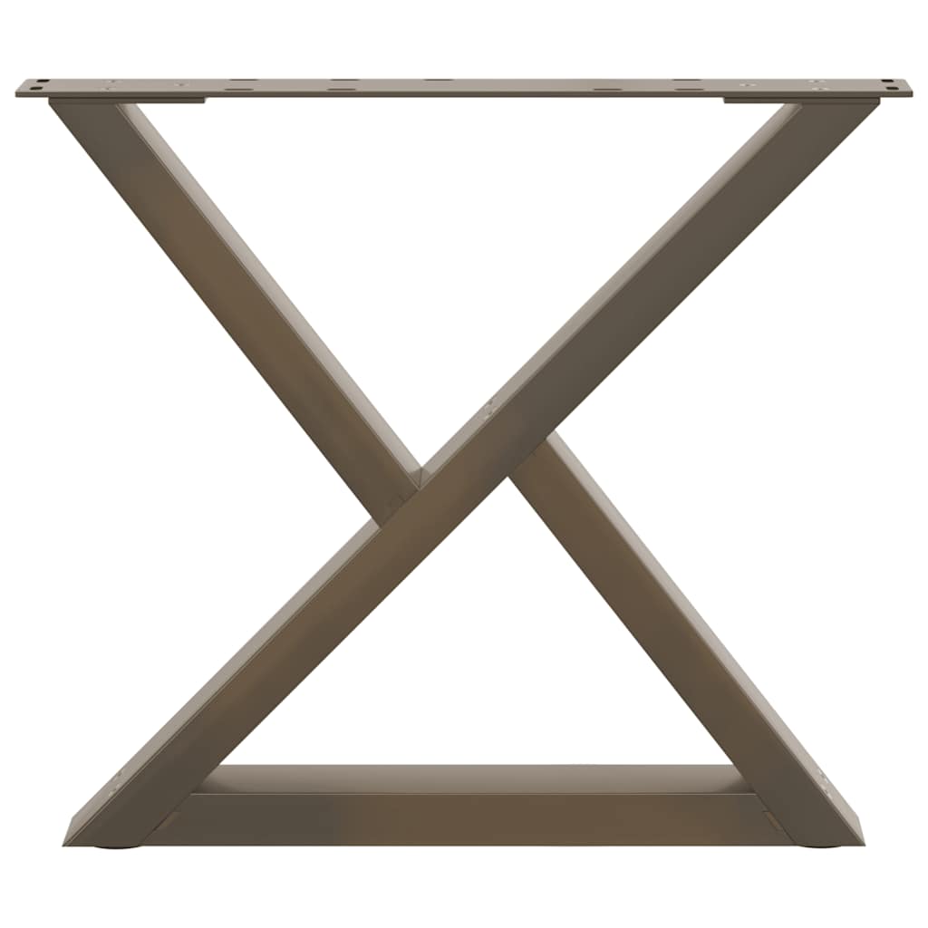 vidaXL Gambe per Tavolino da Caffè 2 pz in Acciaio Naturale 60x(42-43,3) cm Acciaio