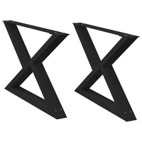 Gambe per Tavolino da Caffè 2 pz Nere 70x(42-43,3) cm Acciaio 4012712