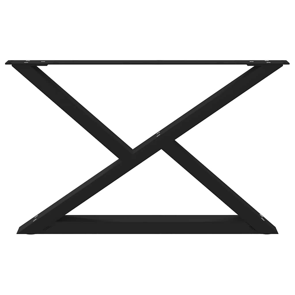 vidaXL Gambe per Tavolino da Caffè 2 pz Nere 70x(42-43,3) cm Acciaio