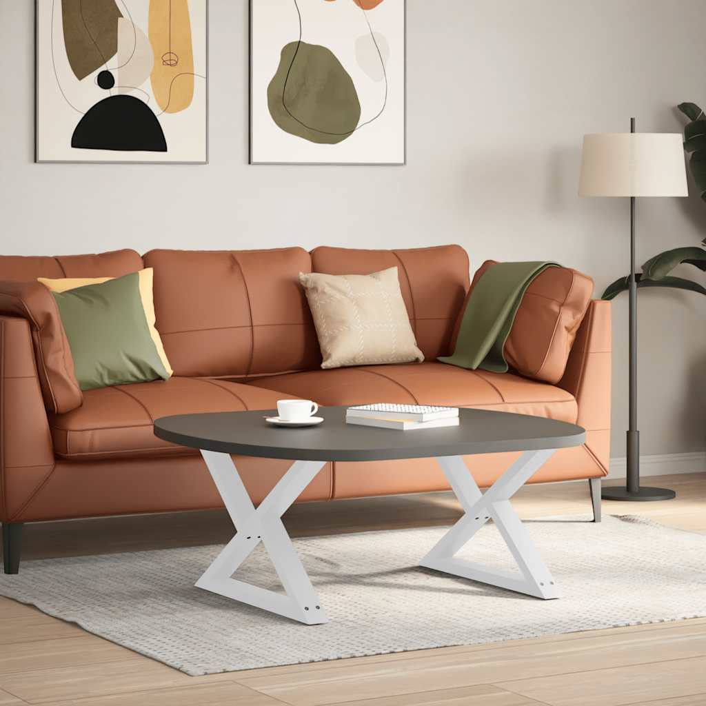 Gambe per Tavolino da Caff¨¨ 2 pz-Set di 2 Gamba per Tavolo Bianche 70x(42-43,3) cm Acciaio