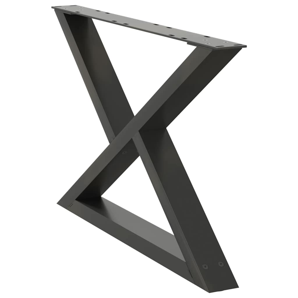 Gambe per tavolino 2 pz Antracite 70x(42-43,3) cm Acciaio