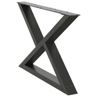 Gambe per tavolino 2 pz Antracite 70x(42-43,3) cm Acciaio