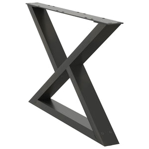 Gambe per tavolino 2 pz Antracite 70x(42-43,3) cm Acciaio