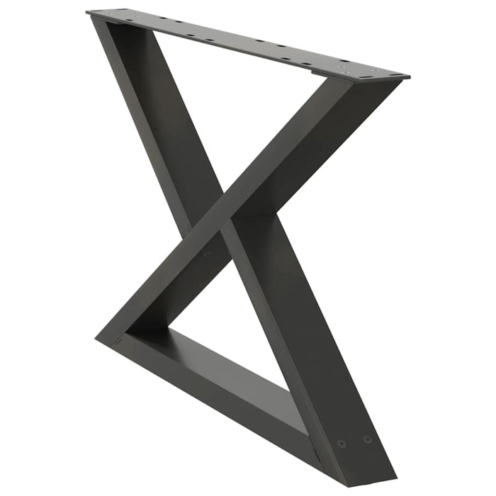 Gambe per tavolino 2 pz Antracite 70x(42-43,3) cm Acciaio