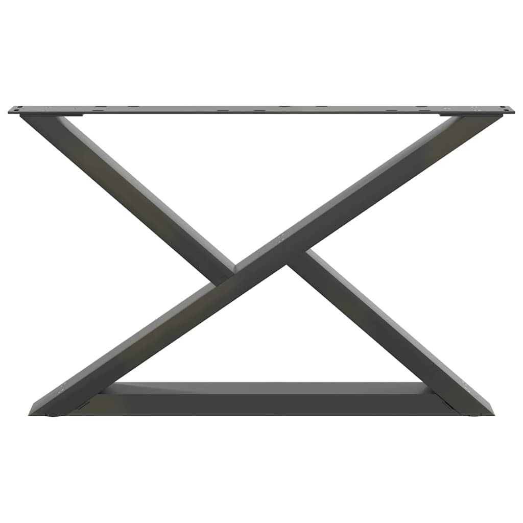 Gambe per tavolino 2 pz Antracite 70x(42-43,3) cm Acciaio