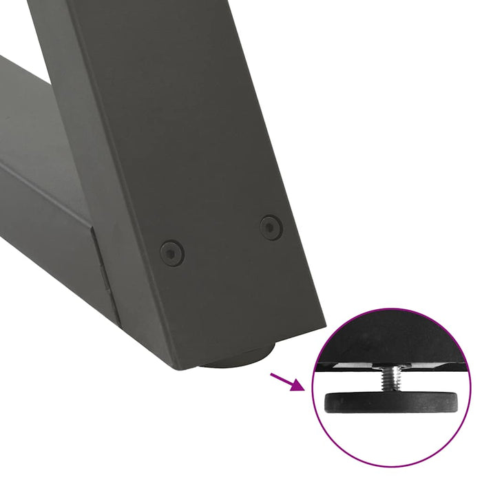 Gambe per tavolino 2 pz-Set di 2 Gamba per Tavolo Antracite 70x(42-43,3) cm Acciaio