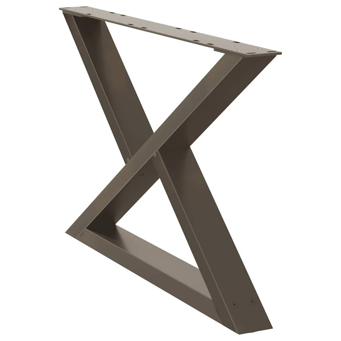 Gambe per Tavolino da Caffè 2 pz in Acciaio Naturale 70x(42-43,3) cm Acciaio