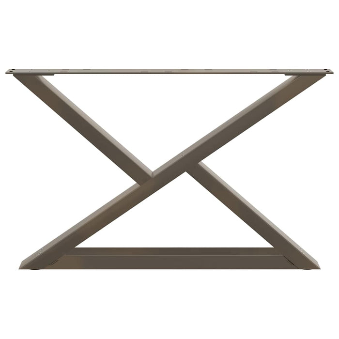 Gambe per Tavolino da Caffè 2 pz in Acciaio Naturale 70x(42-43,3) cm Acciaio