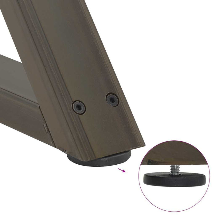 Gambe per Tavolino da Caffè 2 pz in Acciaio Naturale 70x(42-43,3) cm Acciaio