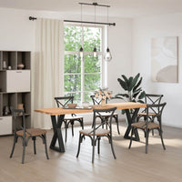 Gambe per tavolo da pranzo 2 pz nere 50x(72-73,3) cm in acciaio