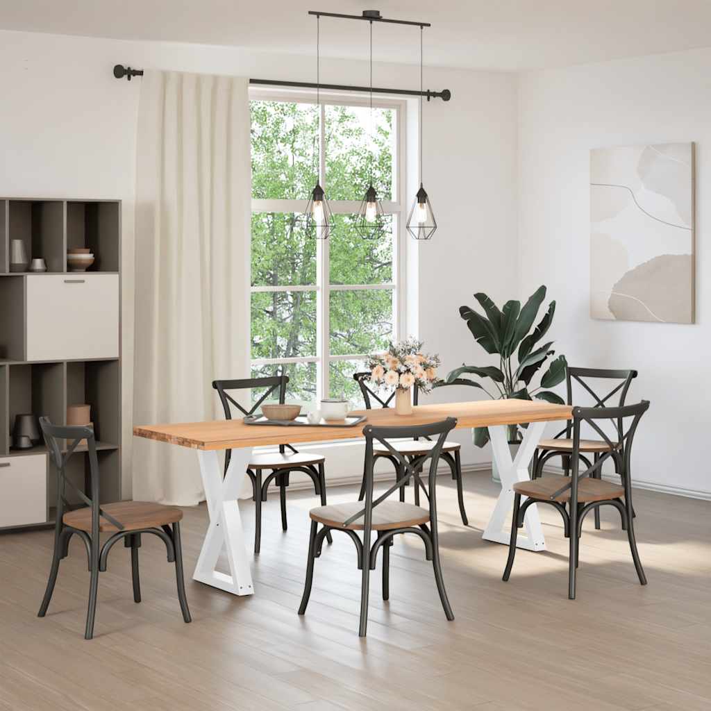 vidaXL Gambe per tavolo da pranzo 2 pz bianche 50x(72-73,3) cm in acciaio