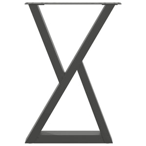 Gambe per tavolo da pranzo 2 pz Antracite 50x(72-73,3) cm Acciaio 4012718