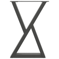 vidaXL Gambe per tavolo da pranzo 2 pz Antracite 50x(72-73,3) cm Acciaio