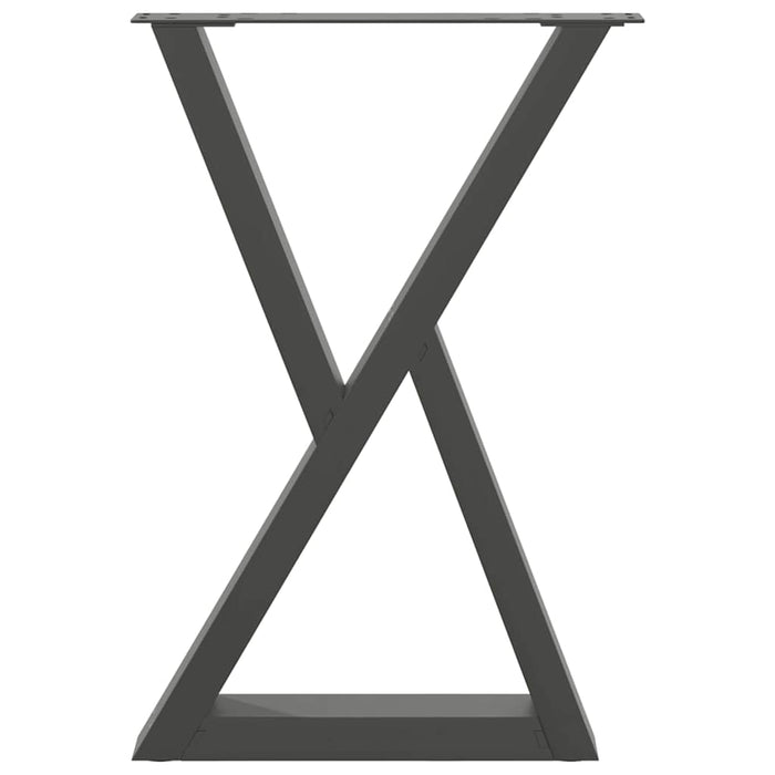vidaXL Gambe per tavolo da pranzo 2 pz Antracite 50x(72-73,3) cm Acciaio