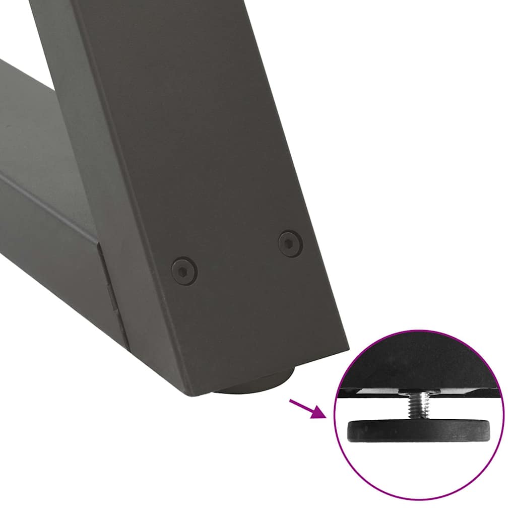 vidaXL Gambe per tavolo da pranzo 2 pz Antracite 50x(72-73,3) cm Acciaio
