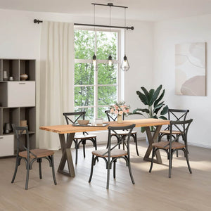 vidaXL Gambe per tavolo da pranzo 2 pz in acciaio naturale 50x(72-73,3) cm