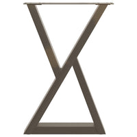 vidaXL Gambe per tavolo da pranzo 2 pz in acciaio naturale 50x(72-73,3) cm