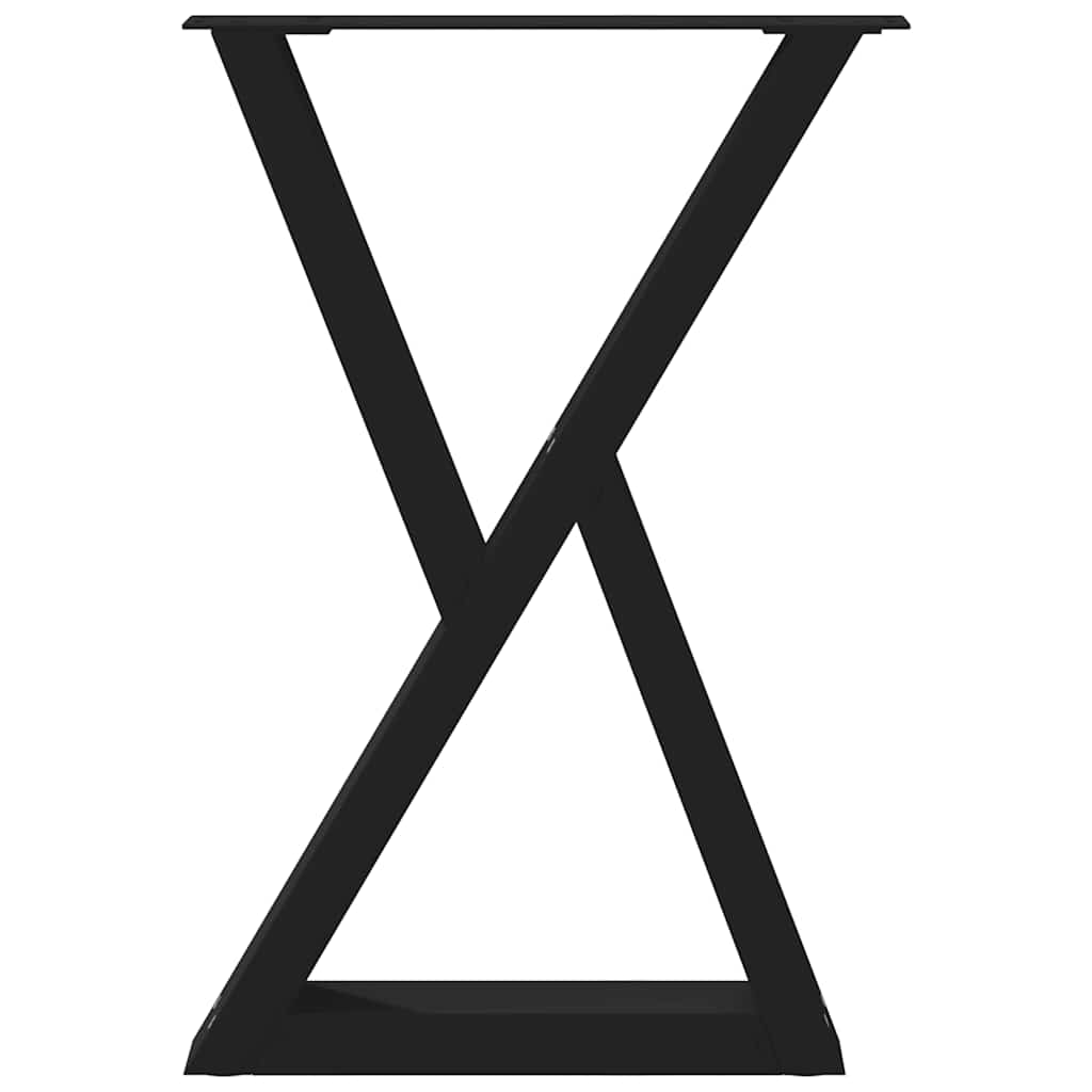 Gambe per tavolo da pranzo 2 pz nere 60x(72-73,3) cm in acciaio