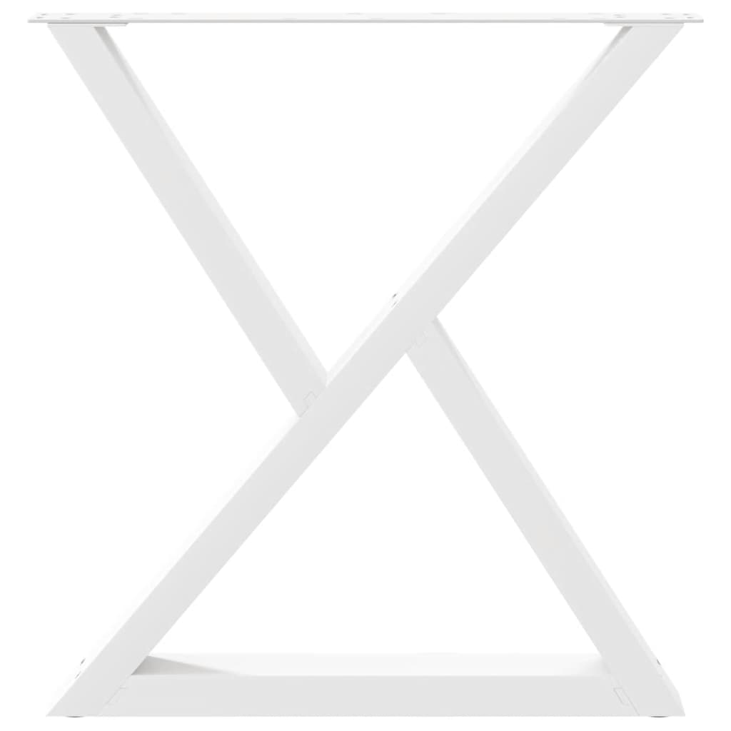 vidaXL Gambe per tavolo da pranzo 2 pz bianche 70x(72-73,3) cm in acciaio