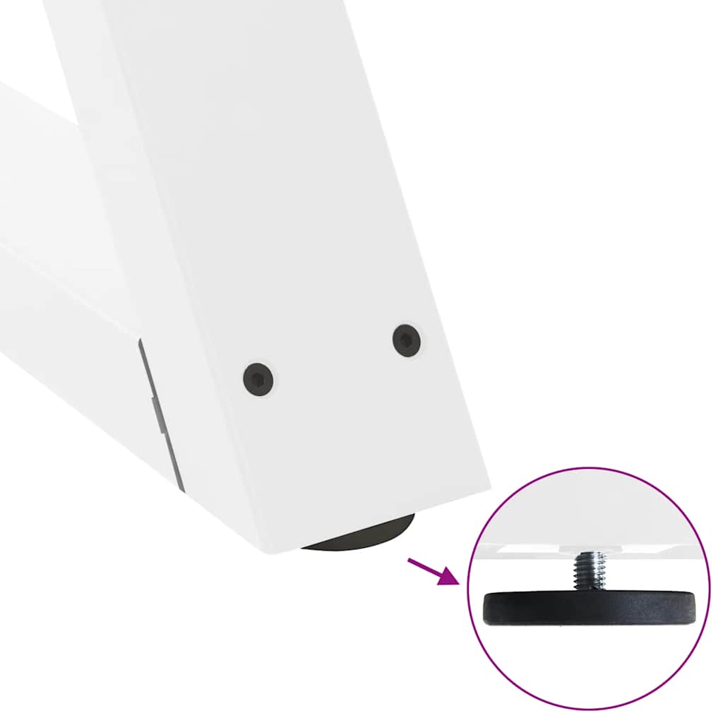 Gambe per tavolo da pranzo 2 pz bianche 70x(72-73,3) cm in acciaio 4012725