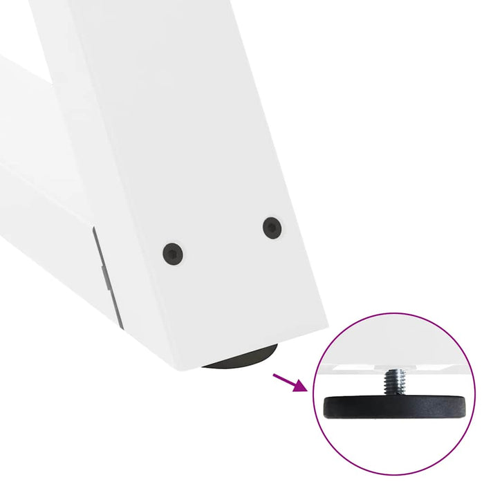 vidaXL Gambe per tavolo da pranzo 2 pz bianche 70x(72-73,3) cm in acciaio