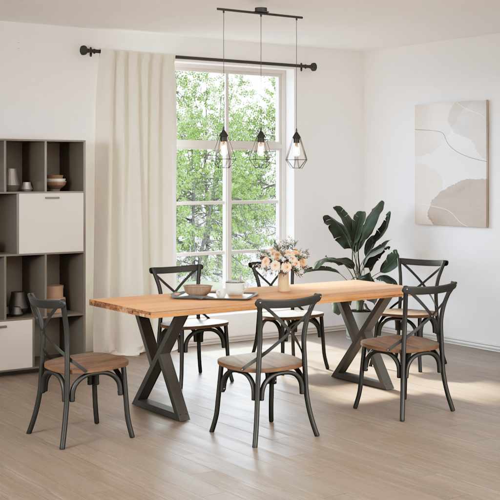 Gambe per tavolo da pranzo 2 pz Antracite 70x(72-73,3) cm Acciaio 4012726