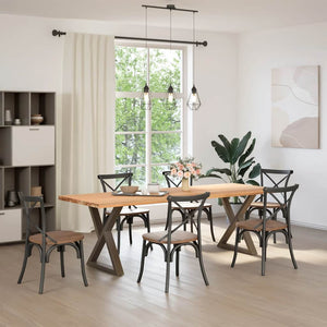 vidaXL Gambe per tavolo da pranzo 2 pz in acciaio naturale 70x(72-73,3) cm