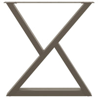 vidaXL Gambe per tavolo da pranzo 2 pz in acciaio naturale 70x(72-73,3) cm