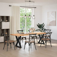 Gambe per tavolo da pranzo 2 pz nere 80x(72-73,3) cm in acciaio 4012728