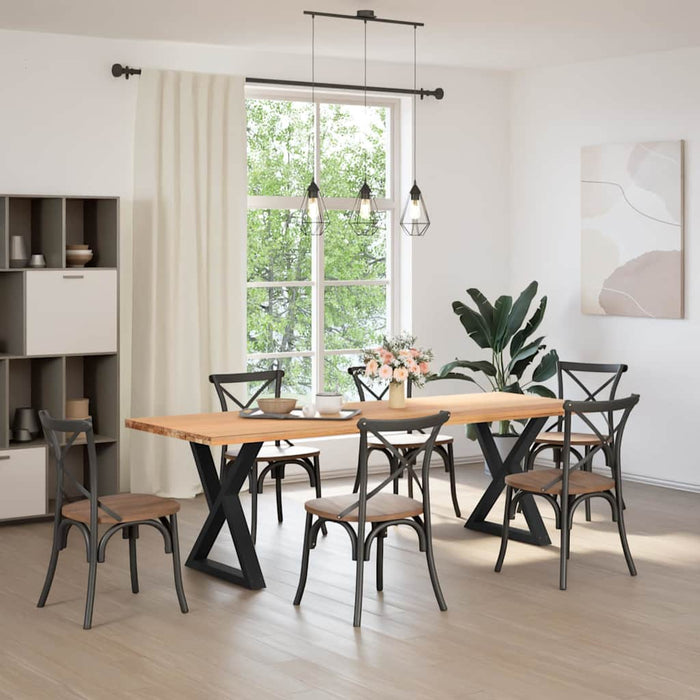 Gambe per tavolo da pranzo 2 pz nere 80x(72-73,3) cm in acciaio 4012728