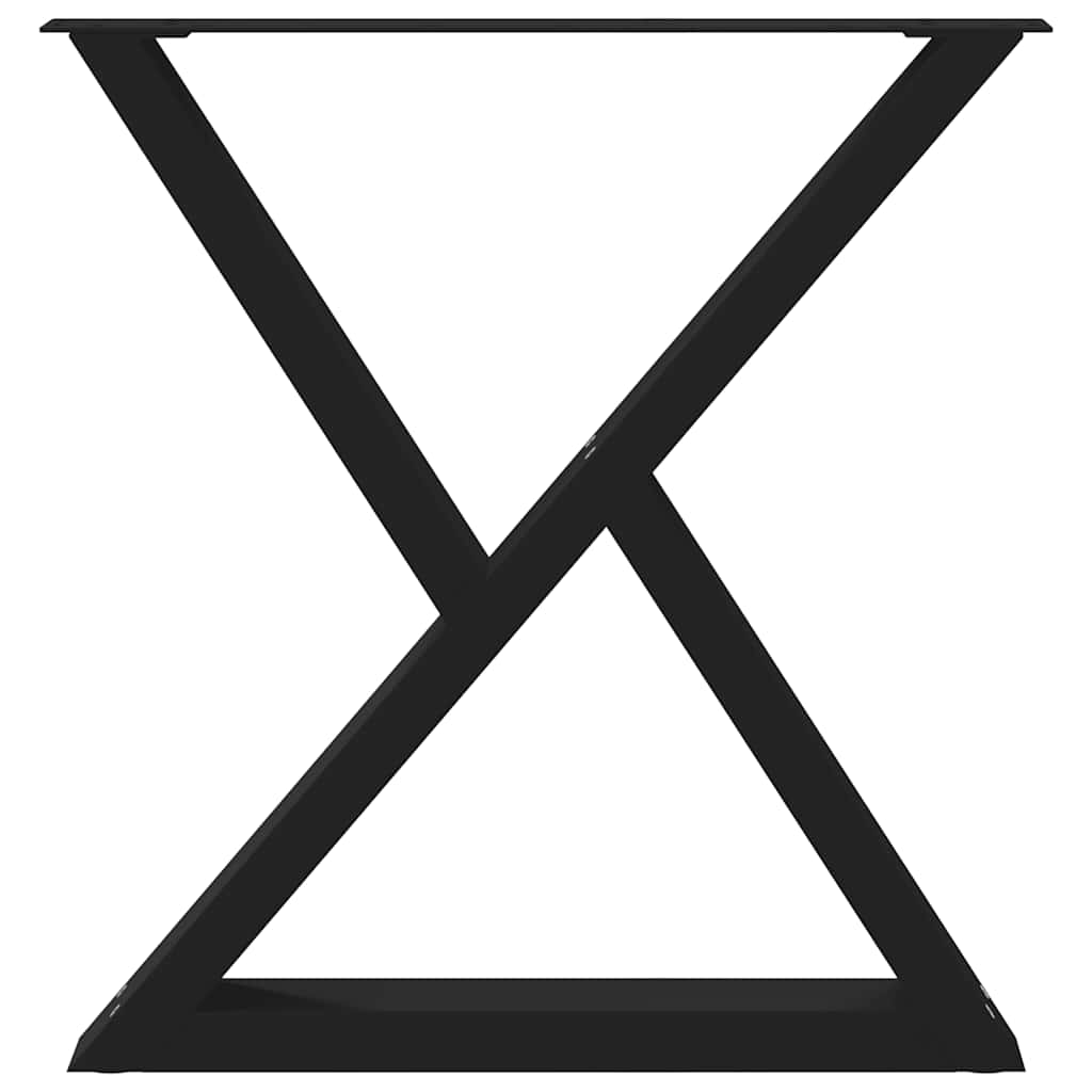 Gambe per tavolo da pranzo 2 pz nere 80x(72-73,3) cm in acciaio 4012728