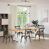 Gambe per tavolo da pranzo 2 pz bianche 80x(72-73,3) cm in acciaio 4012729