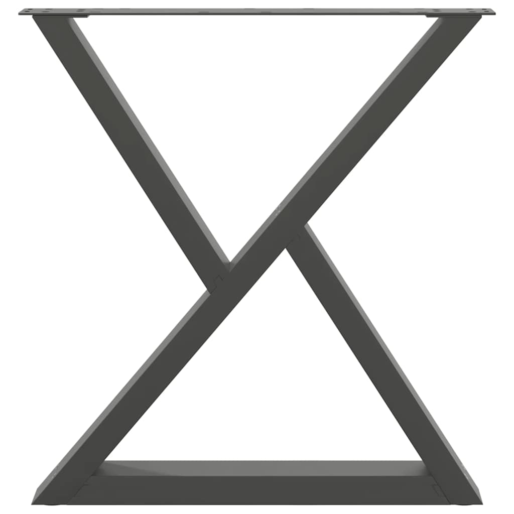 vidaXL Gambe per tavolo da pranzo 2 pz Antracite 80x(72-73,3) cm Acciaio
