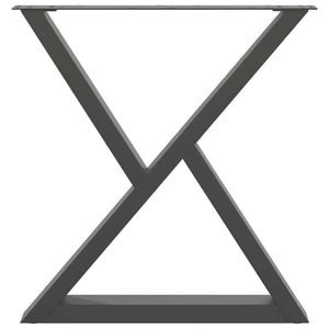 vidaXL Gambe per tavolo da pranzo 2 pz Antracite 80x(72-73,3) cm Acciaio