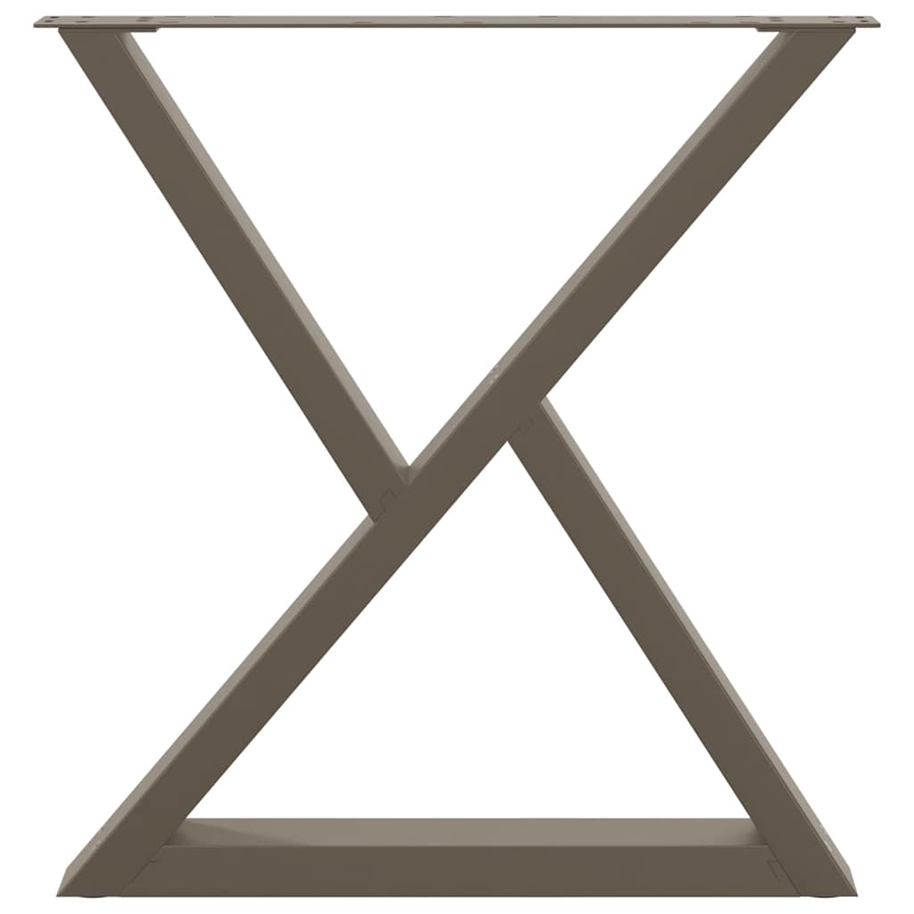 Gambe per tavolo da pranzo 2 pz in acciaio naturale 80x(72-73,3) cm 4012731