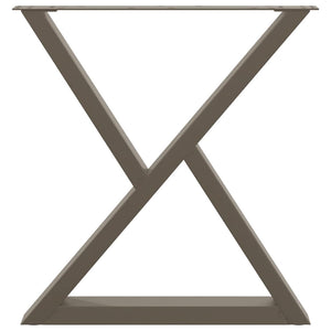 Gambe per tavolo da pranzo 2 pz in acciaio naturale 80x(72-73,3) cm 4012731