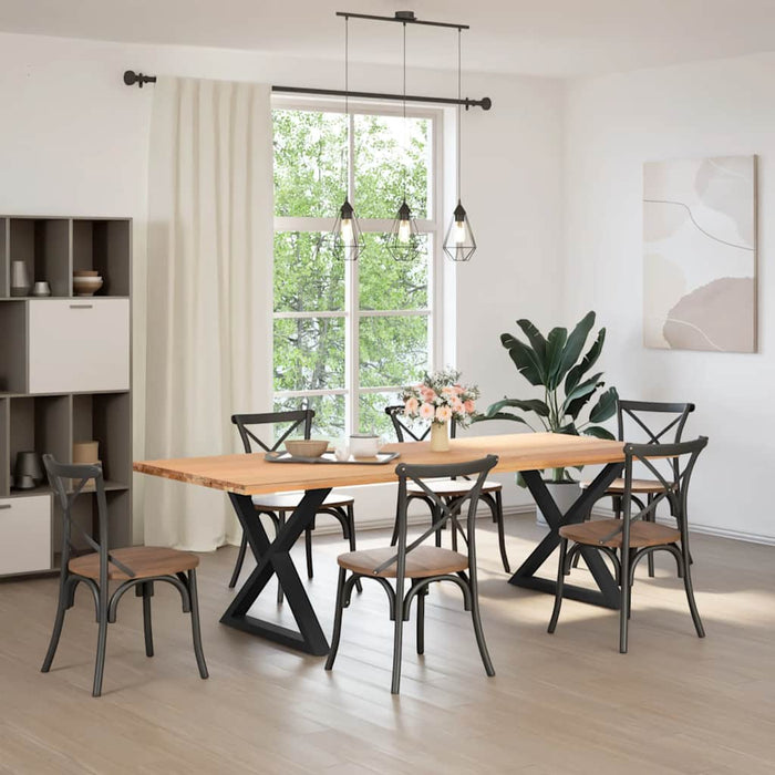 Gambe per tavolo da pranzo 2 pz nere 90x(72-73,3) cm in acciaio 4012732