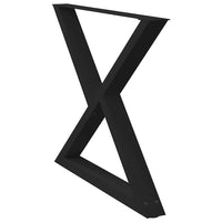 Gambe per tavolo da pranzo 2 pz nere 90x(72-73,3) cm in acciaio 4012732