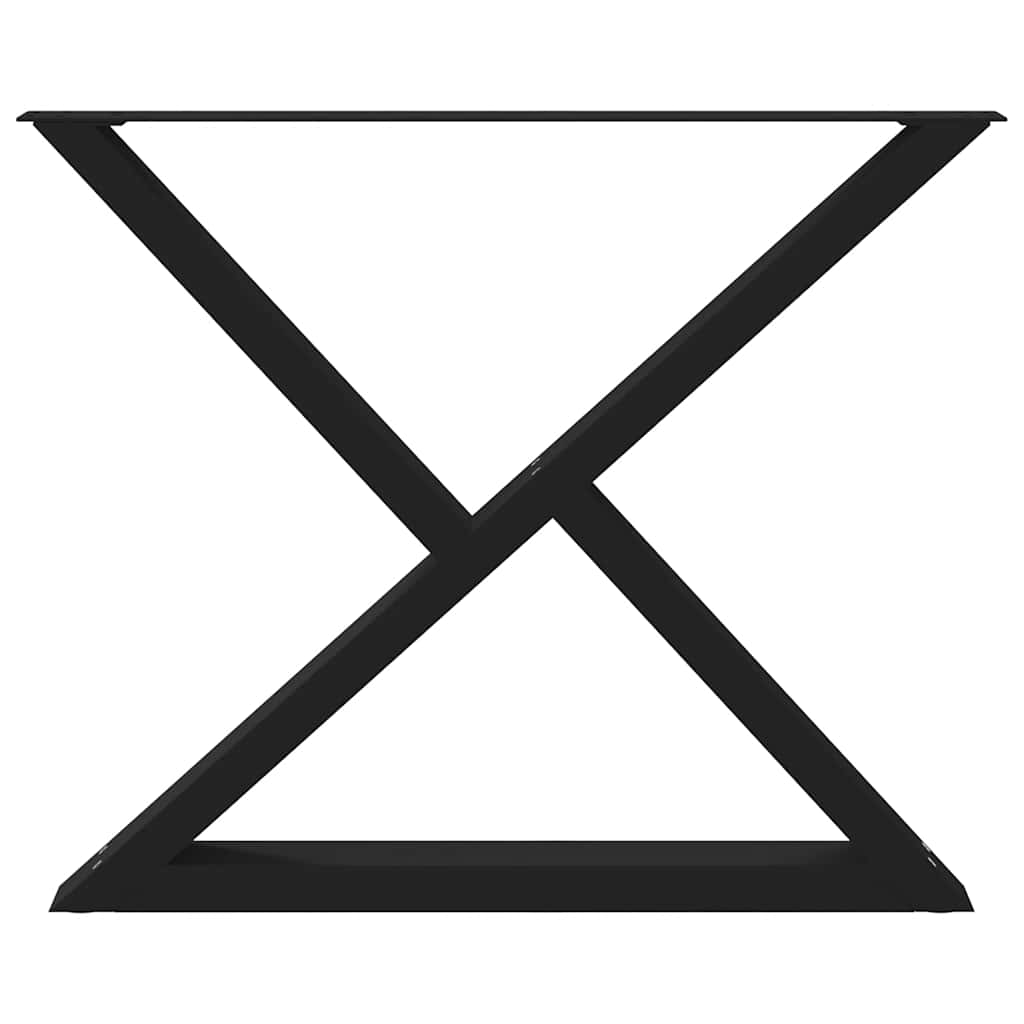 Gambe per tavolo da pranzo 2 pz nere 90x(72-73,3) cm in acciaio 4012732