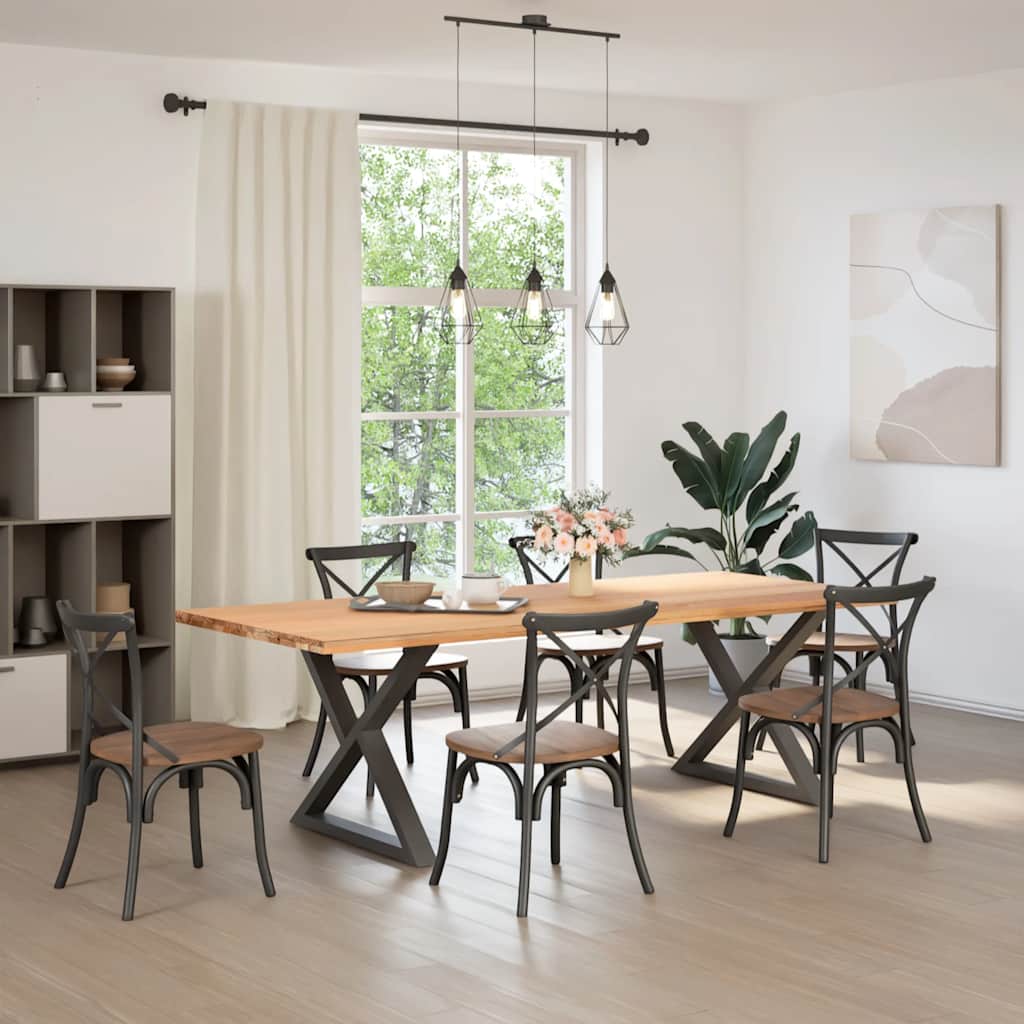 Gambe per tavolo da pranzo 2 pz bianche 90x(72-73,3) cm in acciaio 4012733